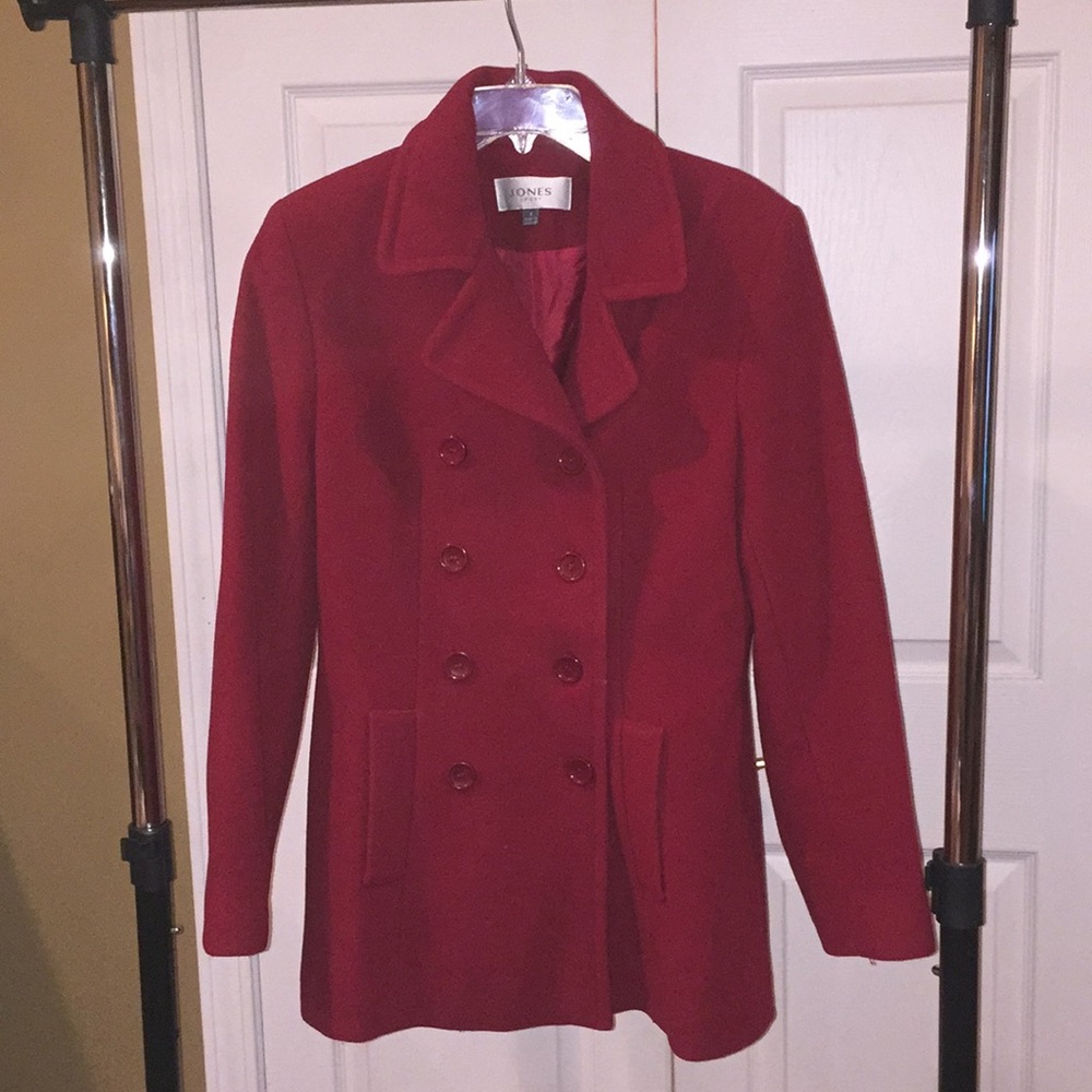Crimson/red ladies coat